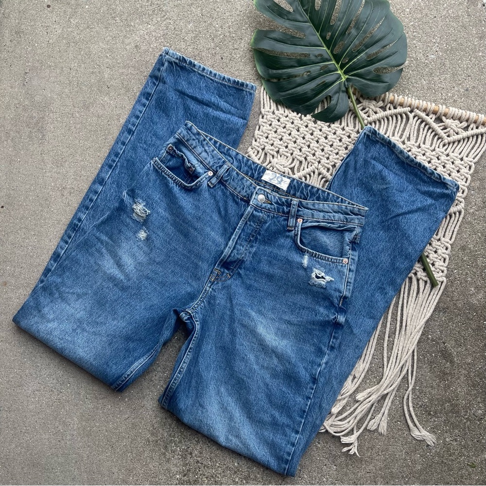 We The Free High-Rise Blue Distressed Jeans - 29